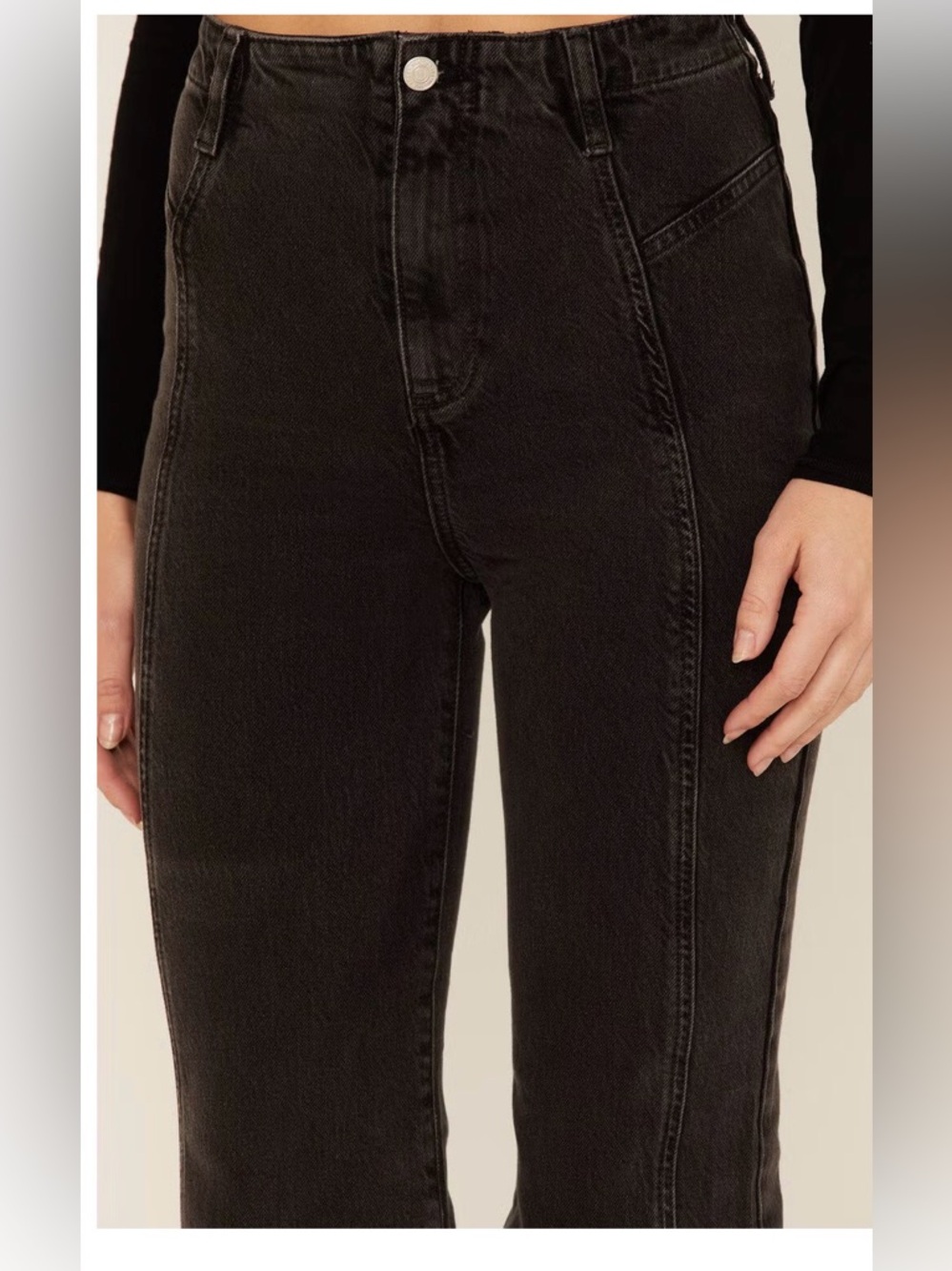 NWT Free People We the Free Florence high rise flare 30 coal - Picture 4 of 15